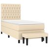 vidaXL Boxspringbett mit Matratze Creme 90x200 cm Stoff
