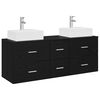 vidaXL Badezimmerschrank-Set 3 stk. Schwarz 49,5 x 41 x 62,5 cm