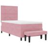 vidaXL Boxspringbett mit Matratze mit Kopfteil Rosa 100 x 200 cm Samt