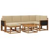 vidaXL Outdoor-Sofagarnitur 7 stk. Natur und Beige Massivholz Akazie