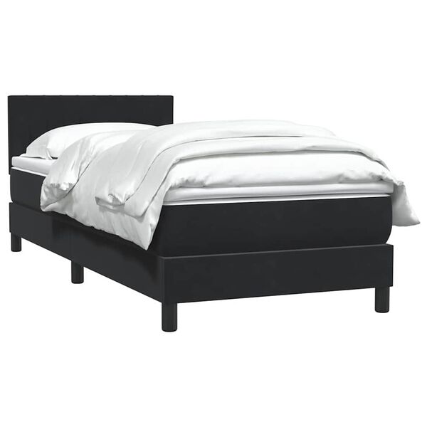 vidaXL Boxspringbett mit Matratze Schwarz 80x220 cm Samt