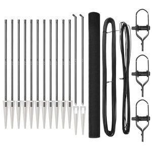 vidaXL Zaunpfosten Grau 25 x 1,5 m (12 x 12 mm Netz) Stahl