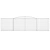 vidaXL Gabionen mit Hochbogen 4 Stk. 400x50x100/120cm Verzinktes Eisen