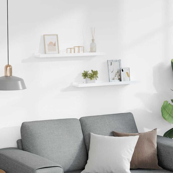 vidaXL Bilderleisten 2 Stk. Wei&szlig; 60x9x3 cm MDF