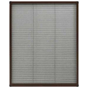 vidaXL Insektenschutz-Plissee f&uuml;r Fenster Aluminium Braun 60x80 cm