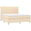 vidaXL Boxspringbett mit Matratze Creme 180x200 cm Stoff