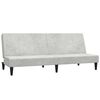 vidaXL Schlafsofa 2-Sitzer mit Hocker Hellgrau Mikrofasergewebe