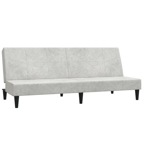vidaXL Schlafsofa 2-Sitzer mit Hocker Hellgrau Mikrofasergewebe