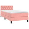 vidaXL Boxspringbett mit Matratze & LED Rosa 80x200 cm Samt