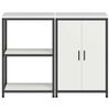 vidaXL Küchenlager-Set mit Regal 2 pcs Weiß Kaltgewalzter Stahl