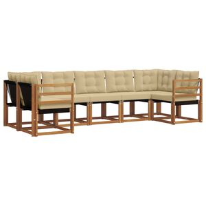vidaXL Outdoor-Sofagarnitur 7 stk. 7-Sitzer Natur und Beige