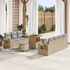 vidaXL Garten-Sofa-Set mit Kissen 10 pcs Beige und Hellgrau