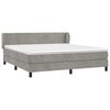 vidaXL Boxspringbett mit Matratze Hellgrau 160x200 cm Samt