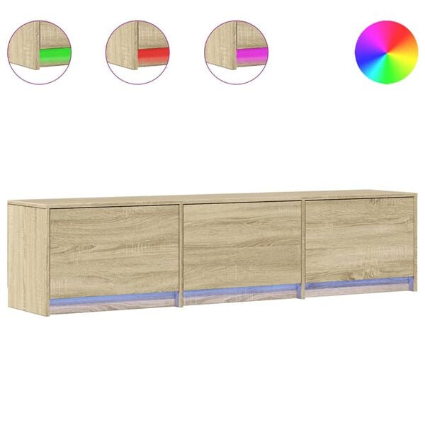 vidaXL TV-Schr&auml;nk mit LED Sonoma 165 x 34 x 40 cm Holzwerkstoff