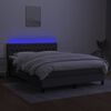vidaXL Boxspringbett mit Matratze & LED Dunkelgrau 140x200 cm Stoff
