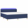 vidaXL Boxspringbett mit Matratze & LED Blau 160x200 cm Stoff