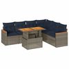 vidaXL 7-tlg. Garten-Sofagarnitur mit Kissen Grau Poly Rattan