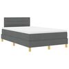 vidaXL Boxspringbett mit Matratze Dunkelgrau 120 x 200 cm Stoff