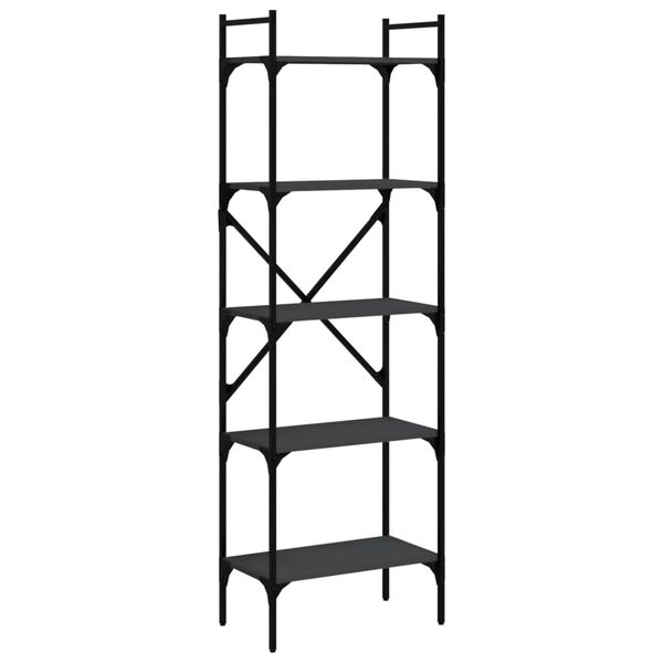 vidaXL B&uuml;cherregal 5 F&auml;cher Schwarz 56x31,5x174 cm Holzwerkstoff