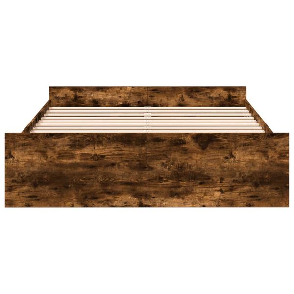 vidaXL Bettgestell mit Schubladen Räuchereiche 150x200cm Holzwerkstoff