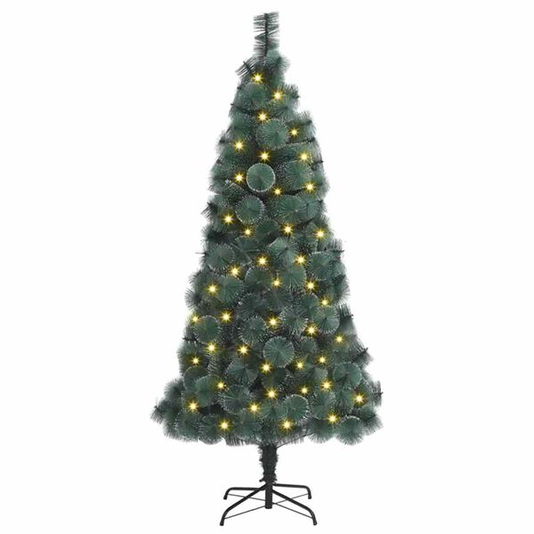vidaXL K&uuml;nstlicher vorbeleuchteter Weihnachtsbaum Gr&uuml;n 180 cm PET