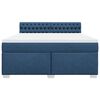 vidaXL Boxspringbett mit Matratze Blau 180x200 cm Stoff