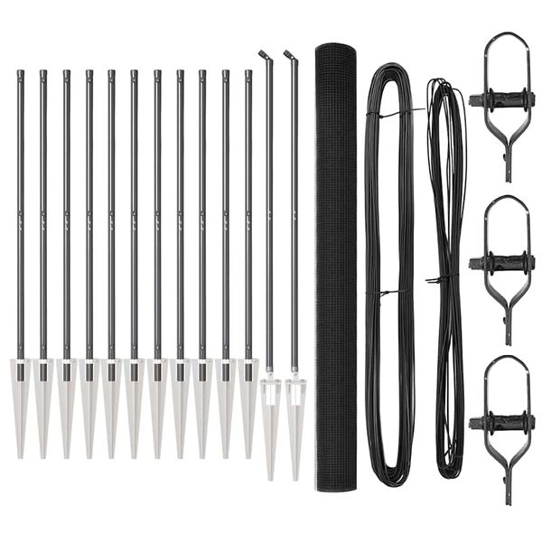 vidaXL Zaunpfosten Grau 25 x 1,5 m (25 x 25 mm Maschendraht) Stahl