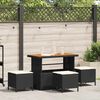 vidaXL Garten Essgruppe Schwarz Poly-Rattan