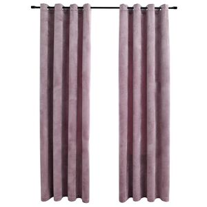 vidaXL Verdunkelungsvorh&auml;nge mit &Ouml;sen 2 Stk. Samt Antik-Rosa 140x175cm