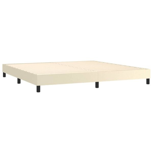 vidaXL Boxspringbettgestell Creme 200x200 cm Kunstleder