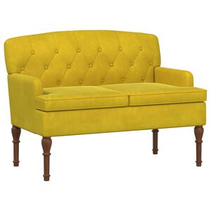vidaXL Zweisitzer mit Knopfheftung Helles Gelb 111 x 65 x 79 cm Samt