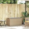 vidaXL Outdoor-Sitzbank mit Stauraum und Kissen Beige 100 cm