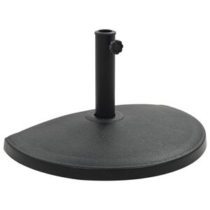 vidaXL Sonnenschirmfu&szlig; Halbrund 15 kg Schwarz Polyharz