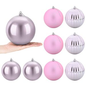 vidaXL Weihnachtsbaumkugel Set XL 9 stk. Rosa &Oslash; 15 cm Kunststoff