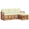 vidaXL Sofagarnituren 4 pcs Natur und Creme Massivholz Akazie