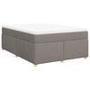vidaXL Boxspringbett mit Matratze Taupe 140x200 cm Stoff