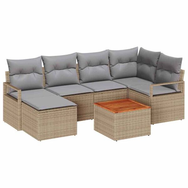 vidaXL Gartensofa-set 8 pcs Beige und Hellgrau Poly-Rattan