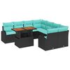 vidaXL Garten-Sofa-Set 9 stk. Schwarz Poly Rattan