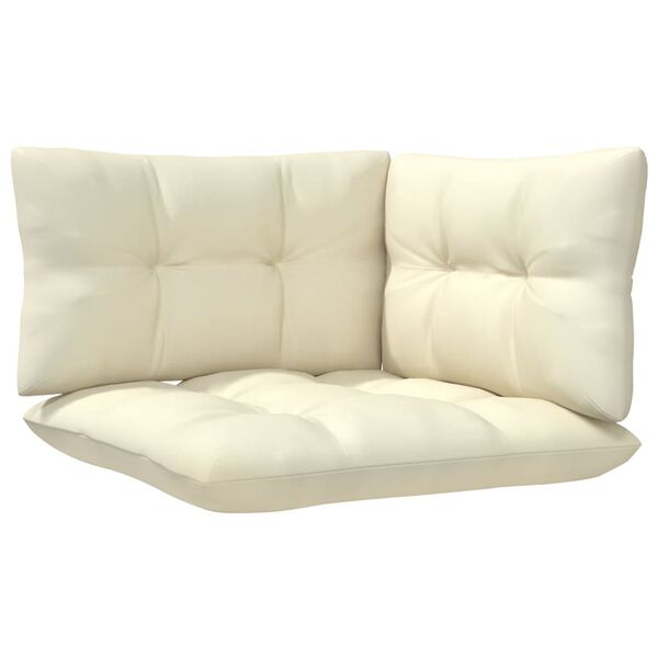 vidaXL 2-Sitzer-Gartensofa mit Creme Kissen Massivholz Kiefer