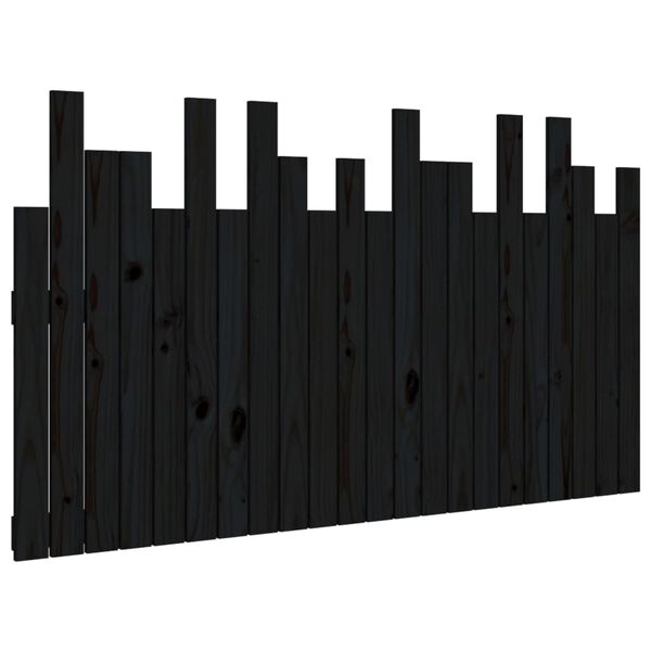 vidaXL Wand-Kopfteil Schwarz 140x3x80 cm Massivholz Kiefer