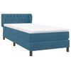 vidaXL Boxspringbett mit Matratze Dunkelblau 80x220 cm Samt