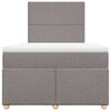 vidaXL Boxspringbett mit Matratze Taupe 120x200 cm Stoff