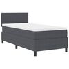 vidaXL Boxspringbett Dunkelgrau und Wei&szlig; 90 x 200 cm Cordstoff