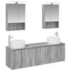 vidaXL Badezimmerschrank-Set 5 Stk. Grau Sonoma Holzwerkstoff