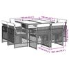 vidaXL 9-tlg. Garten-Essgruppe mit Kissen Hellgrau Poly Rattan