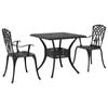 vidaXL Gartentisch Set 3 Stk. Schwarz Gussaluminium