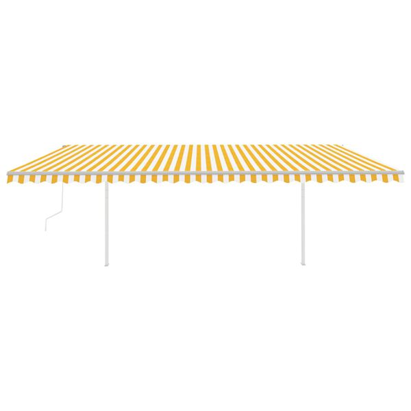 vidaXL Automatische Markise mit LED & Windsensor 6x3 m Gelb und Wei&szlig;