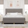 vidaXL Boxspringbett mit Matratze Taupe 180 x 200 cm Stoff