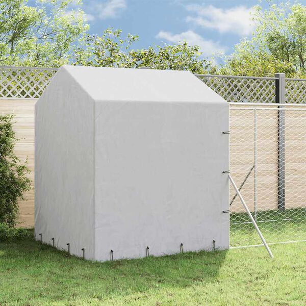 vidaXL Outdoor-Hundezwinger mit Dach Silbern 2x6x2,5m Verzinkter Stahl