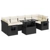 vidaXL 8-tlg. Garten-Sofagarnitur mit Kissen Schwarz Poly Rattan